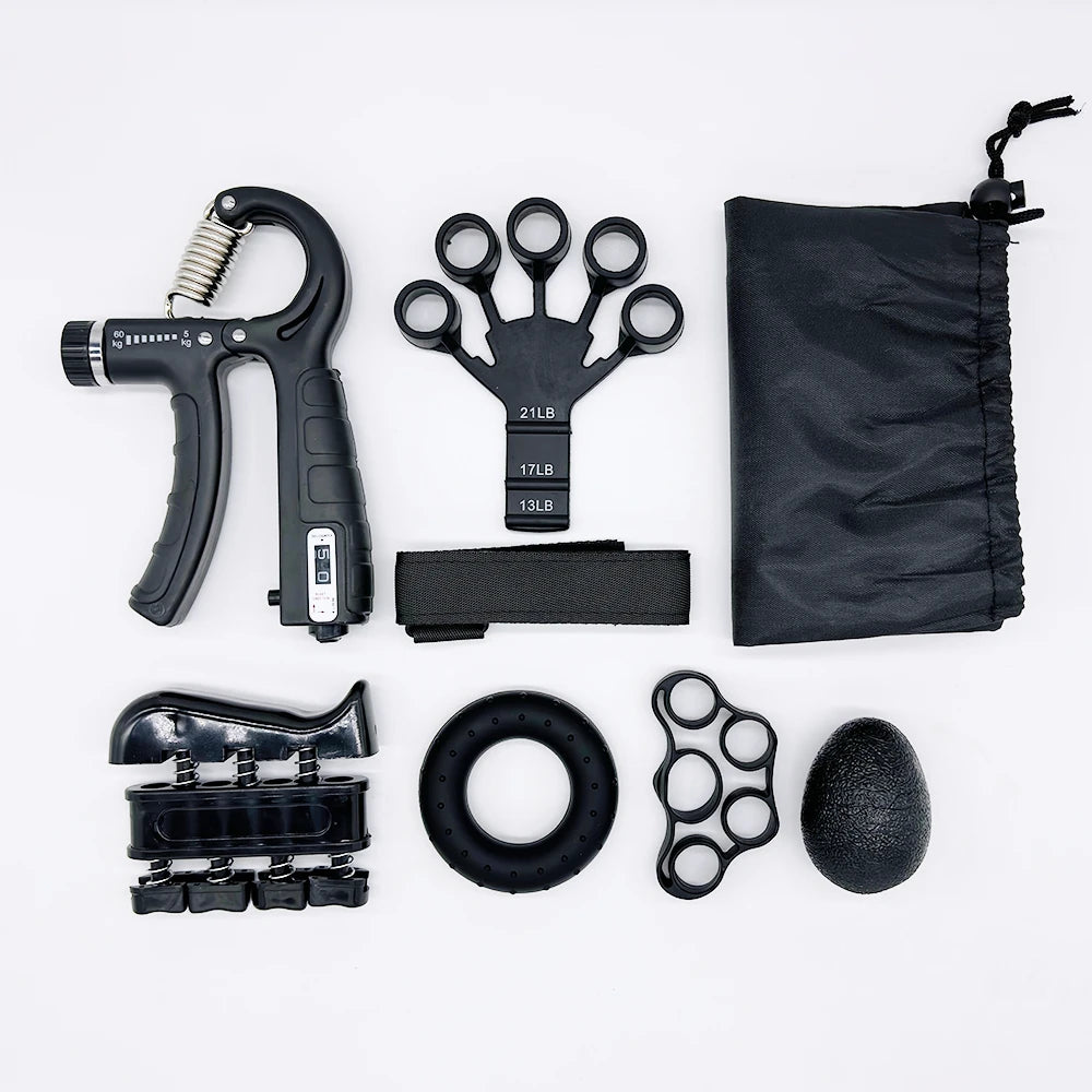 Kit de agarre, agarre de mano tipo R ajustable y contable, alicates de fortalecimiento